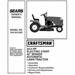 Manuel de pièces tracteur Craftsman 944.601090