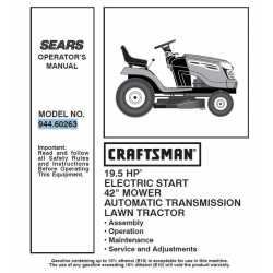 Manuel de pièces tracteur Craftsman 944.60263