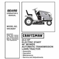 Manuel de pièces tracteur Craftsman 944.60267