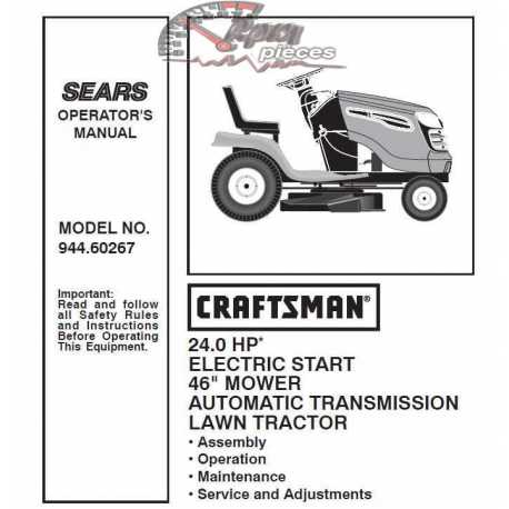 Craftsman Tractor Parts Manual 944.60267