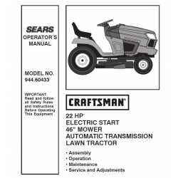 Manuel de pièces tracteur Craftsman 944.60433
