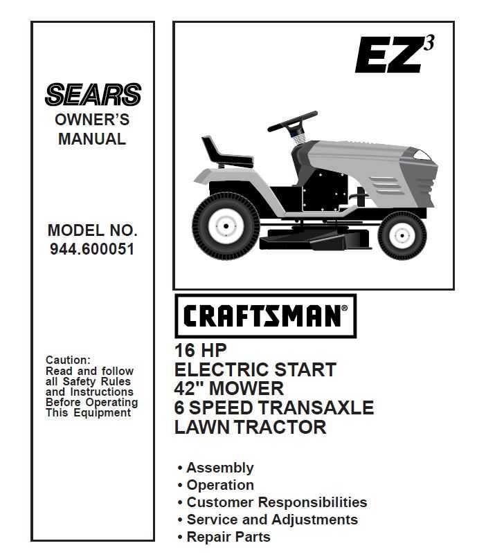 Craftsman Tractor Parts Manual 944.600051