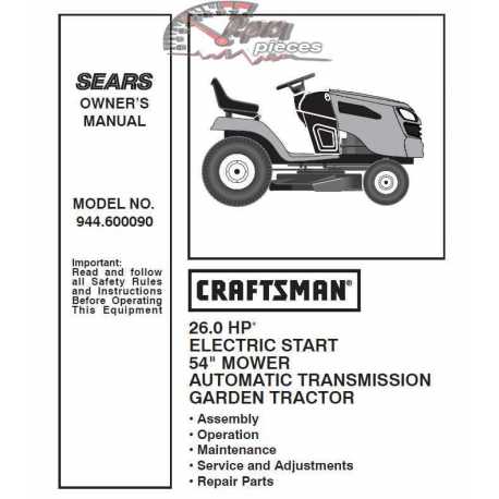 Craftsman Tractor Parts Manual 944.600090