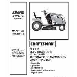 Craftsman Tractor Parts Manual 944.600110