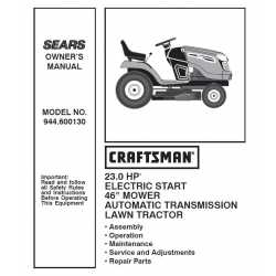 Craftsman Tractor Parts Manual 944.600130