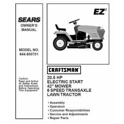 Craftsman Tractor Parts Manual 944.600701