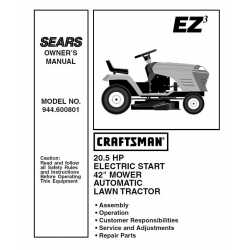 Manuel de pièces tracteur Craftsman 944.600801