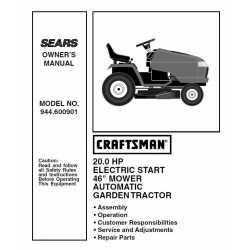 Craftsman Tractor Parts Manual 944.600901