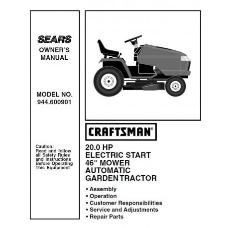 Craftsman lt2000 20 hp 42 lawn tractor manual online