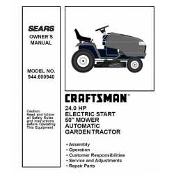 Craftsman Tractor Parts Manual 944 600940