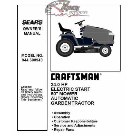 Manuel de pièces tracteur Craftsman 944.600940