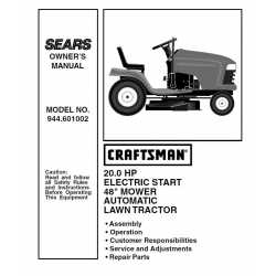 Manuel de pièces tracteur Craftsman 944.601002