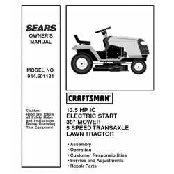 Craftsman Tractor Parts Manual 944.601131