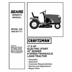 Manuel de pièces tracteur Craftsman 944.601171
