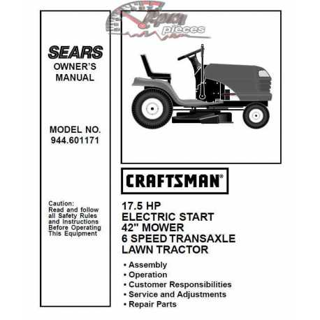 Craftsman Tractor Parts Manual 944.601171