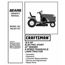 Manuel de pièces tracteur Craftsman 944.601191