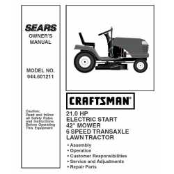 Manuel de pièces tracteur Craftsman 944.601211