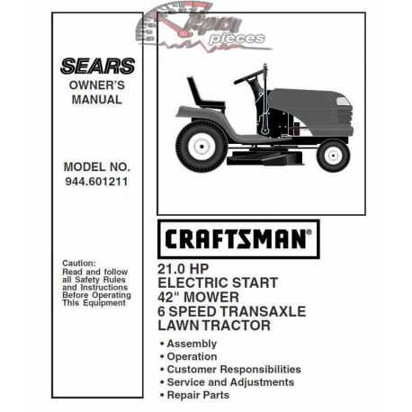 Craftsman Tractor Parts Manual 944.601211
