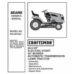 Manuel de pièces tracteur Craftsman 944.601261