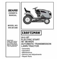 Manuel de pièces tracteur Craftsman 944.601280