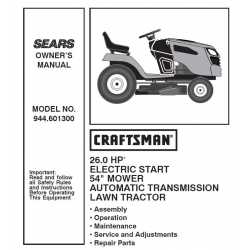 Manuel de pièces tracteur Craftsman 944.601300