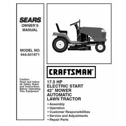 Manuel de pièces tracteur Craftsman 944.601871