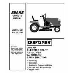 Manuel de pièces tracteur Craftsman 944.601881