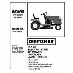 Manuel de pièces tracteur Craftsman 944.601951
