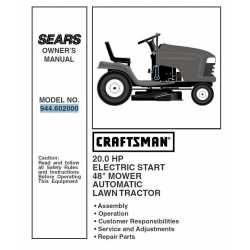 Manuel de pièces tracteur Craftsman 944.602000