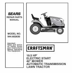Manuel de pièces tracteur Craftsman 944.602630