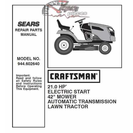 Craftsman Tractor Parts Manual 944.602640