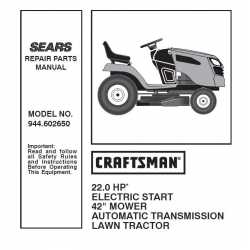 Manuel de pièces tracteur Craftsman 944.602650