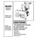 Craftsman snowblower Parts Manual 944.522412