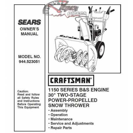 Craftsman snowblower Parts Manual 944.523051