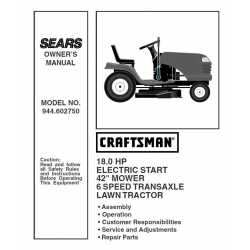 Manuel de pièces tracteur Craftsman 944.602750