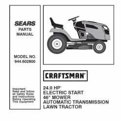 Manuel de pièces tracteur Craftsman 944.602800
