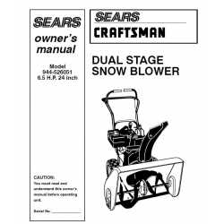 Craftsman snowblower Parts Manual 944-526051