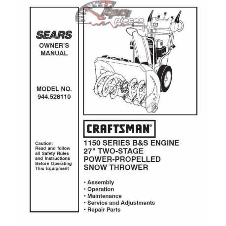 Craftsman snowblower Parts Manual 944.528110