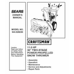 Craftsman snowblower Parts Manual 944.528230