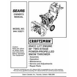 Craftsman snowblower Parts Manual 944.103271