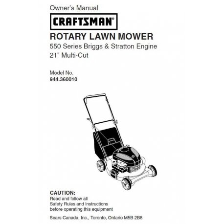 Craftsman lawn mower parts Manual 944.360010