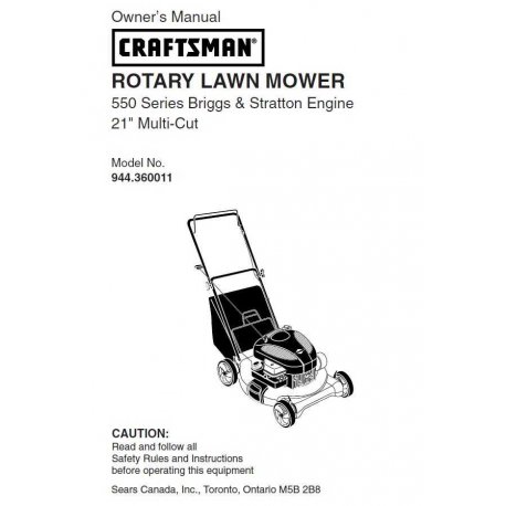 Craftsman lawn mower parts Manual 944.360011