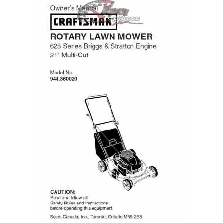 Craftsman lawn mower parts Manual 944.360020