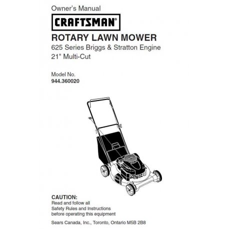 Craftsman lawn mower parts Manual 944.360020