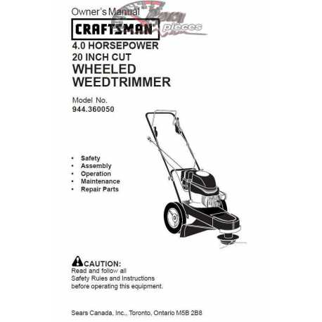 Craftsman lawn mower parts Manual 944.360050