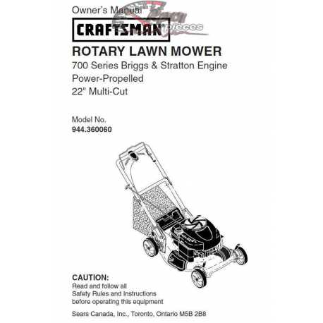 Craftsman lawn mower parts Manual 944.360060