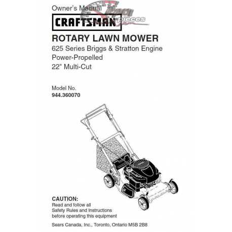 Craftsman lawn mower parts Manual 944.360070