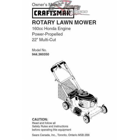 Craftsman lawn mower parts Manual 944.360350
