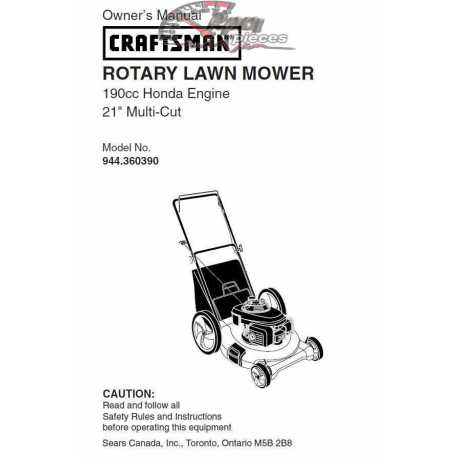 Craftsman lawn mower parts Manual 944.360390