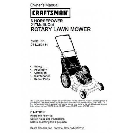 Craftsman lawn mower parts Manual 944.360441